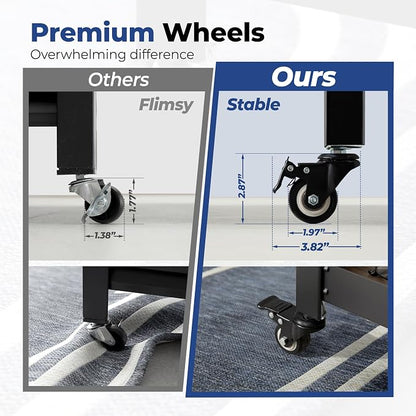 HOMEDANT House 5-Tier Metal Rolling Cart Shelf Rack Casters Heavy Duty Wheel - Image 8