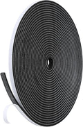 Weather Stripping Door Seal Strip- 1/4 Inch X 1/8 Inch X 26Feet, Strong Adhesive, Lightproof, Soundproof, Weatherproof Foam Tape Insulation for Sliding Door, Front Door Frame, Windows- Black
