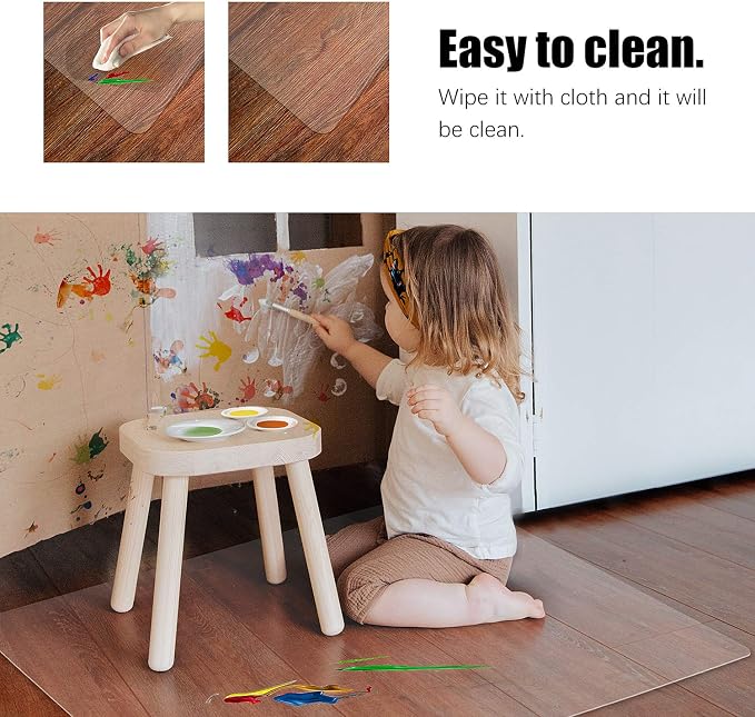 Kuyal Clear Chair mat for Hard Floors 36 x 48 inches Transparent Floor Mats - Image 4