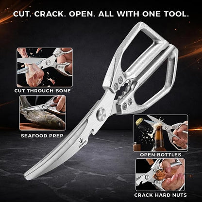 Heavy Duty Kitchen Shears for Bone Cutting, 2 Pack Ultra Sharp Poultry Scissors - Image 6
