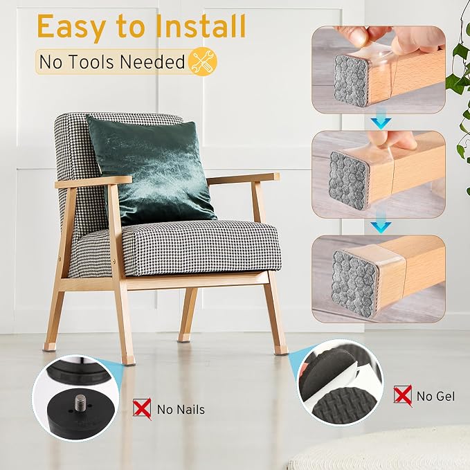 24PCS Extra Small Chair Leg Floor Protectors, Furniture Sliders, Chair Leg - Image 5
