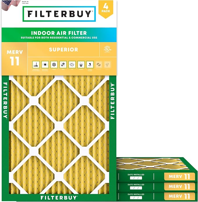 Filterbuy 17x25x1 Air Filter MERV 11 Allergen Defense Replacement, by Filterbuy