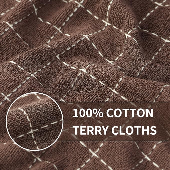 Homaxy 100% Cotton Terry Kitchen Towels, Checkered Designed, Soft and Super - Image 2