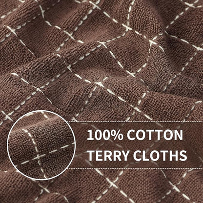 Homaxy 100% Cotton Terry Kitchen Towels, Checkered Designed, Soft and Super - Image 2