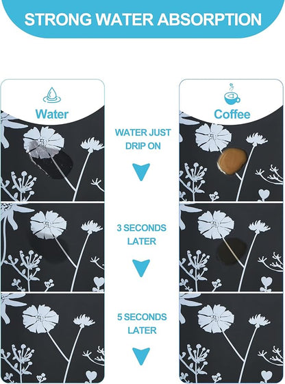 Dish Drying Mat for Kitchen Counter, Hide Stain Anti Absorbent for Kitchen - Image 2