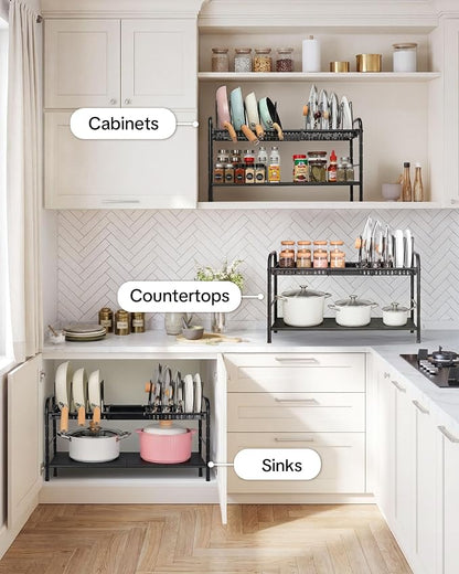 HULISEN Pots and Pans Organizer Under Cabinet, Expandable 2-Tier Pots and Pans - Image 6