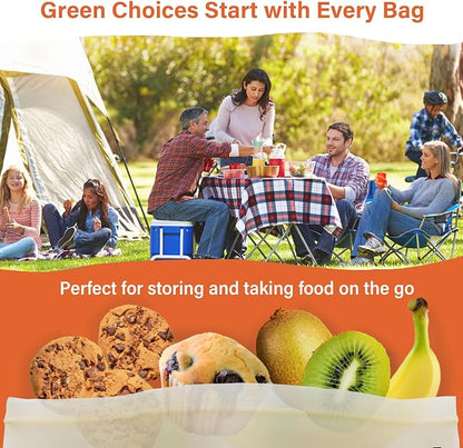 Compostable Food Storage Bags, Resealable Sandwich Bags, 6.7 x 6.8 inches - Image 6