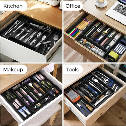 ukeetap Extra Large Expandable Silverware Organizer, BPA-Free Food-Safe Cutlery - Image 8