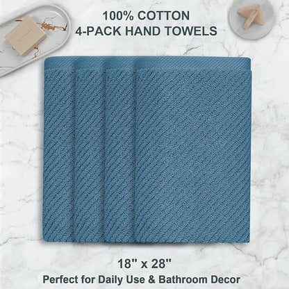 VOOVA & MOVAS Hand Towels for Bathroom Set of 4, Large 18" x 28", 100% Cotton | - Image 4
