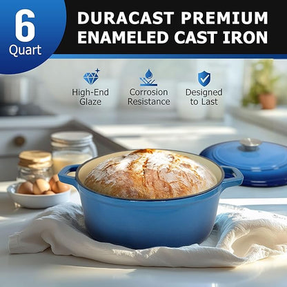 Mueller 6qt Enameled Cast Iron Dutch Oven, Heavy-Duty Casserole and Braiser Pan - Image 2