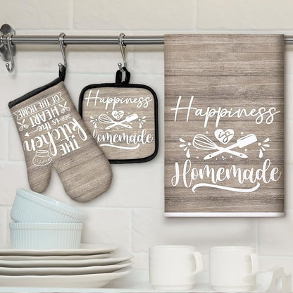 Sratte 6 Pcs Kitchen Decor Accessories Set Farmhouse Towels Pot Holders Oven - Image 2