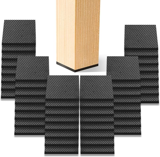 CHUNZEXI Non Slip Furniture Pads - 48 Premium Furniture Grippers Self Adhesive Rubber Furniture Feet, Anti Slide Furniture Hardwood Floor Protector for Keep Couch Stoppers (1 inch Square)