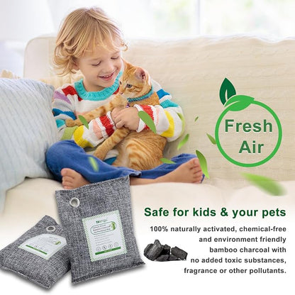 Activated Charcoal Odor Absorber, Natural Charcoal Bags Odor Absorber Bamboo - Image 3
