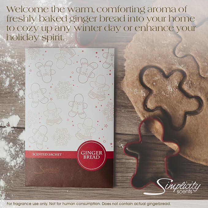 Simplicity Scents Gingerbread Scented Sachets Pack of 6, Fall & Winter - Image 4