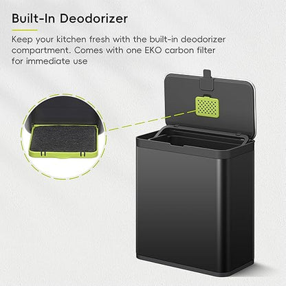 EKO Kitchen Compost Bin, 7L / 1.85 Gal Stainless Steel - Image 3
