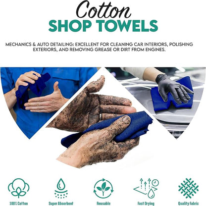 ZUPERIA Cotton Shop Towel – Multipurpose Cleaning Cloths Reusable Shop Rags - Image 5