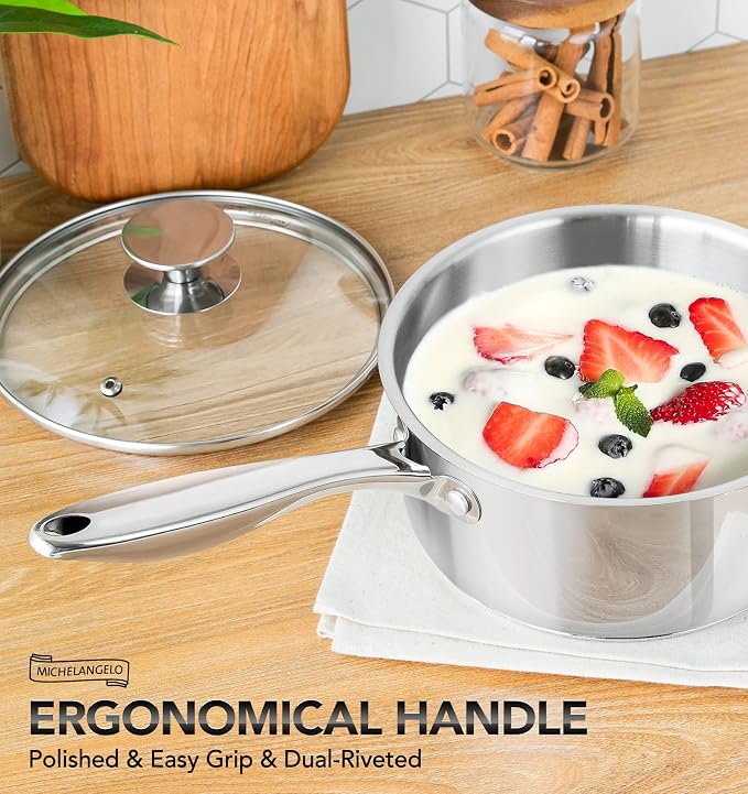 MICHELANGELO Stainless Steel Saucepan Set - Image 6