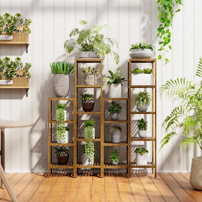 SMIBUY Bathroom Storage Shelf, 4-Tier Bamboo Rack Organizer - Image 9