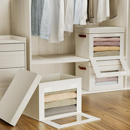 Large Storage Bins with Lids, Stackable&Collapsible Closet Storage Bins - Image 2