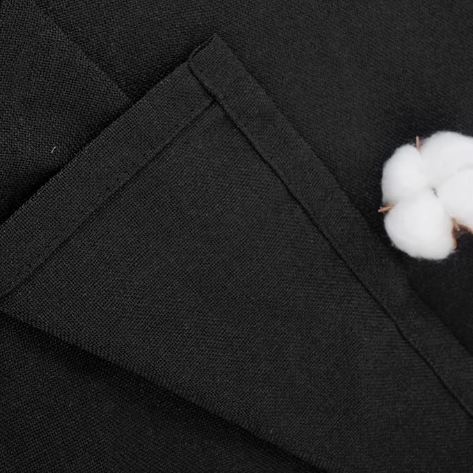 YoungsTex Black Linen Curtains 63 inch Length 2 Panels - Image 8