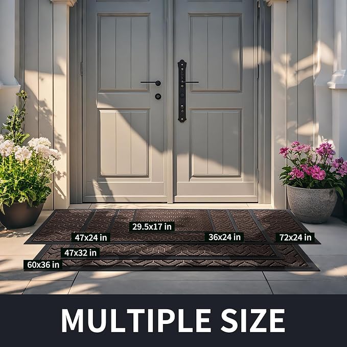 Yimobra Large Door Mat Outside Entrance 36x24, Waterproof Heavy Duty Outdoor - Image 2
