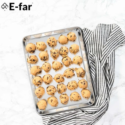 E-far Cookie Sheet for Baking, 18”x13” Stainless Steel Baking Sheet Pan for Oven - Image 7