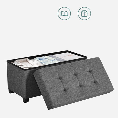 SONGMICS Storage Ottoman Bench, Foldable Foot Rest - Image 8