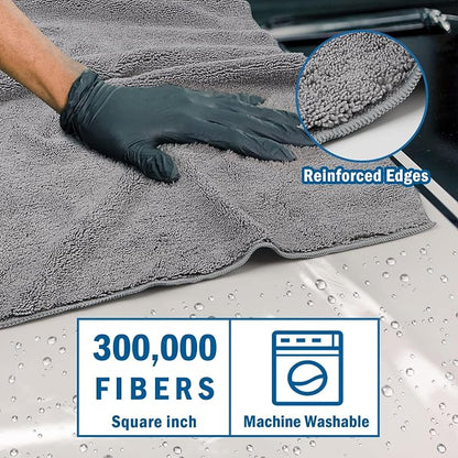 HOMEXCEL Professional Large Microfiber Car Drying Towels 4 Pack, Lint Free - Image 2
