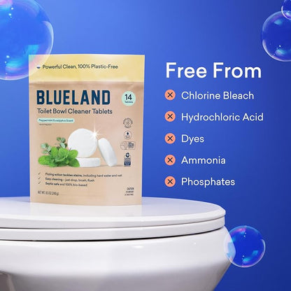 BLUELAND Toilet Bowl Cleaner Tablets, Starter Set, Peppermint Eucalyptus - Image 8