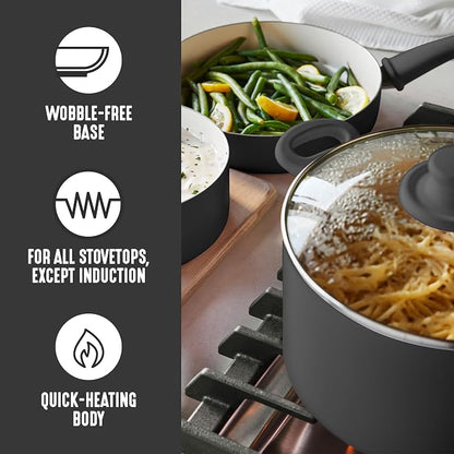GreenLife 8 Piece Nonstick Cookware Set, Non-Toxic PFAS-Free Ceramic Pots & Pans - Image 4