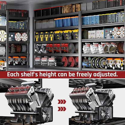 65" W Garage Shelving Heavy Duty, 5 Tier Garage Shelves, Commercial Metal Shelf - Image 4
