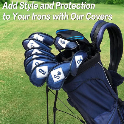 FINGER TEN Premium Synthetic Leather Stylish Iron & Wedge Golf Head Covers - Image 7