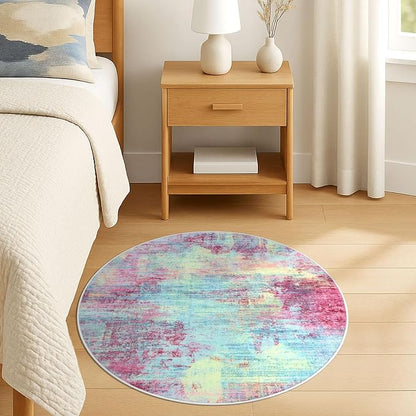 IOHOUZE Round Area Rug 3 Ft Circle Entryway Rugs Round Washable Door Mat Indoor - Image 8