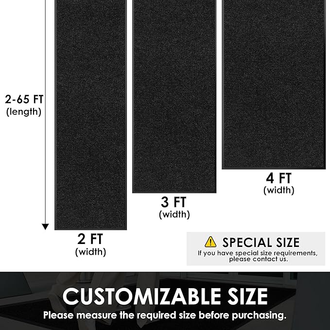 2′ x 60′ Front Door Mat Indoor Outdoor Entrance, Commercial Floor Mat Heavy - Image 2