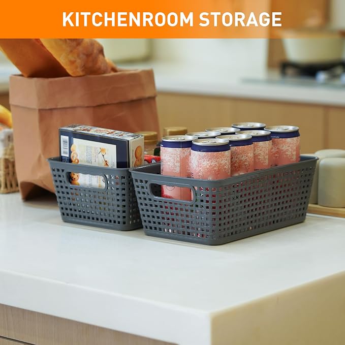 Plastic Storage Baskets With Lid, Storage Bins - Image 8