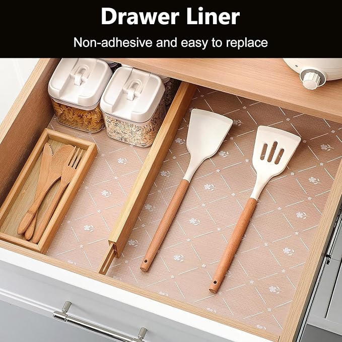 INNOLITES Shelf Liner for Kitchen Cabinets Non-Adhesive Drawer & Cabinet Liner - Image 2