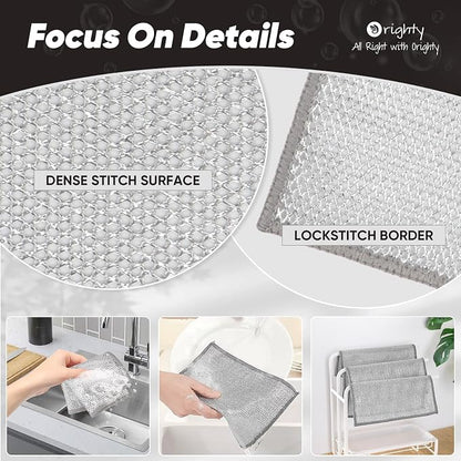Orighty 24 Pcs Multipurpose Wire Dishwashing Rag, Non-Scratch Wire Dish - Image 3