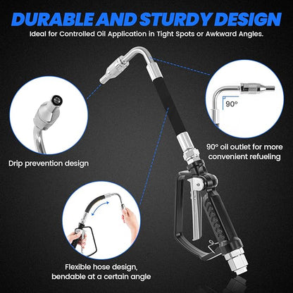 Pneumatic Oil Gun Dispenser, Oil Control Valve Nozzle 1/2-Inch NPT Inlet - Image 2