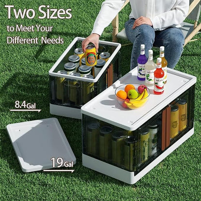 HAIXIN Storage Cabinet, 19 Gal Folding Storage Box, Stackable Cube Storage - Image 5