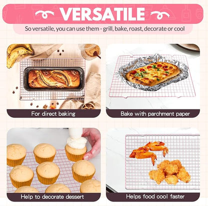 2 PCS Cooling Racks for Cooking and Baking, 16x10 Inches Stainless Steel - Image 3