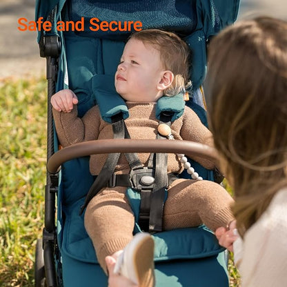 Lightweight Baby Travel Stroller with Carbon Fiber Frame, Compact & Airplane-Friendly, One-Handed Folding Design, 11.6 lbs, Perfect for Toddlers, Blue