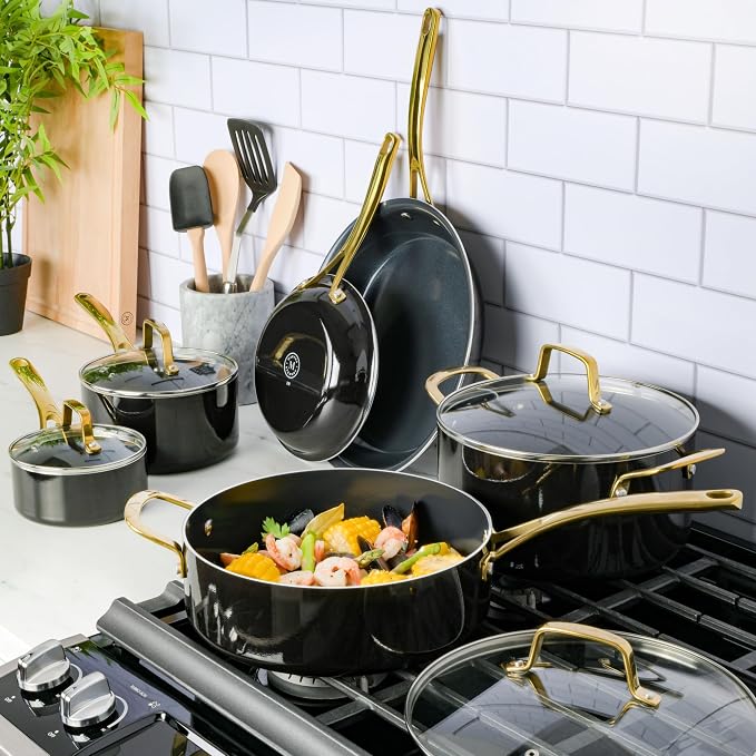 Martha Stewart Lockton 14 Piece Premium Non-Stick Heavy-Gauge Aluminum Cookware - Image 3
