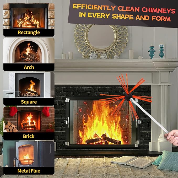 46 Feet Chimney Sweep Kit, Chimney Cleaning Kit - Image 7