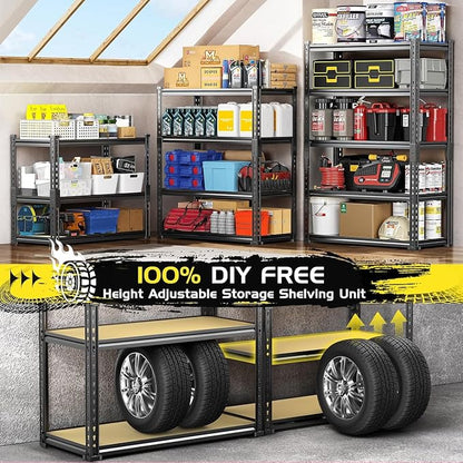 TigerParty 2050LBS Heavy Duty Garage Shelving, 5-Tier Adjustable Storage Shelves - Image 7