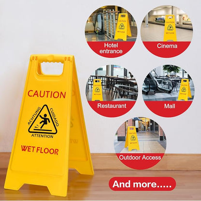 MATTHEW CLEANING 25'' Industrial Wet Floor Sign 3 Pack 2-Sided Safety A-Frame - Image 6