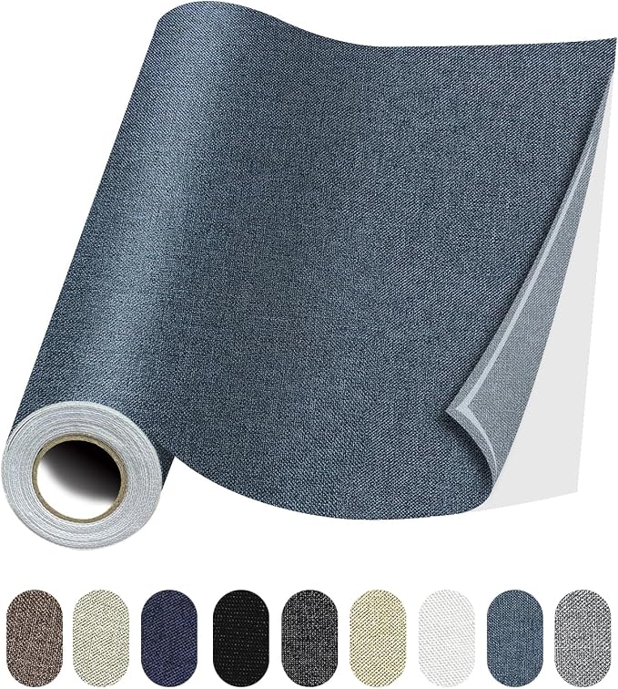 Fabric Repair Patches, 17X158 Inch Linen Repair Tape Self-Adhesive Fabric by Lifeshoon