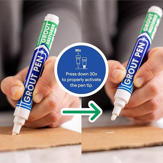 Grout Pen White Tile Grout Paint Marker: Waterproof Tile Grout Colorant and - Image 3