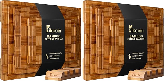 Kikcoin Extra Large Bamboo Cutting Boards, Chopping Boards by Kikcoin