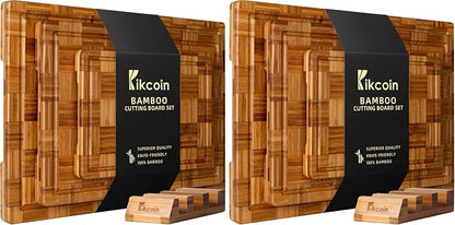 Kikcoin Extra Large Bamboo Cutting Boards, Chopping Boards by Kikcoin