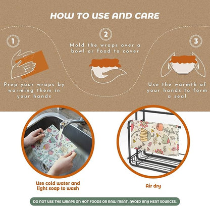 Akeeko Reusable Beeswax Food Wraps - Image 6